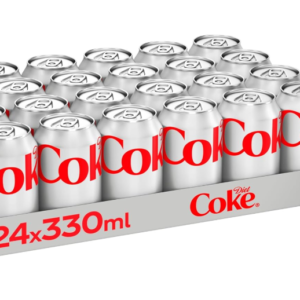 diet coke can cola, tray 330 ml (pack of 24)